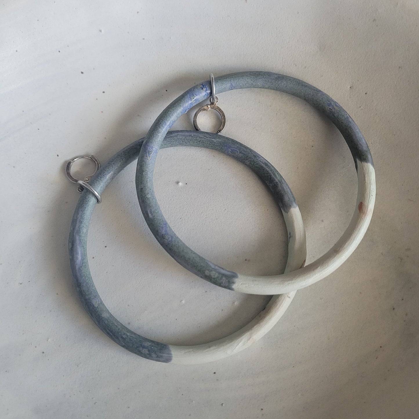 Grey & White Ceramic Hoops